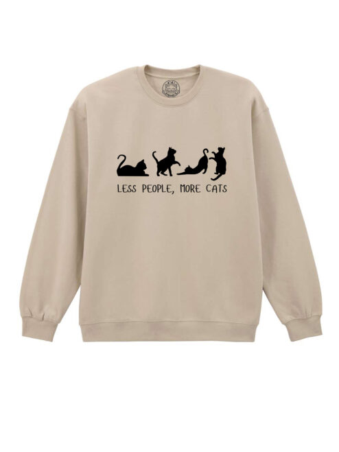 Bluza printata-Less People, More Cats, Unisex