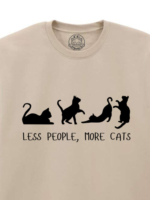 Bluza printata-Less People, More Cats, Unisex