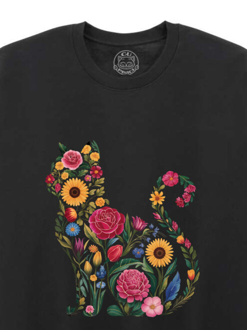 Bluza printata-Flora Cat, Unisex