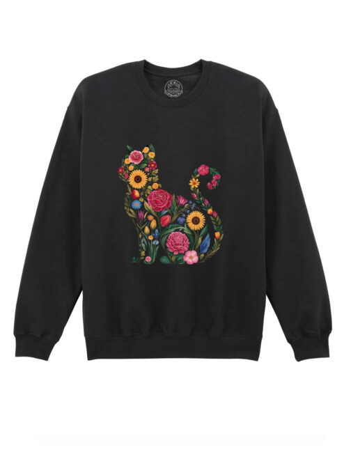 Bluza printata-Flora Cat, Unisex