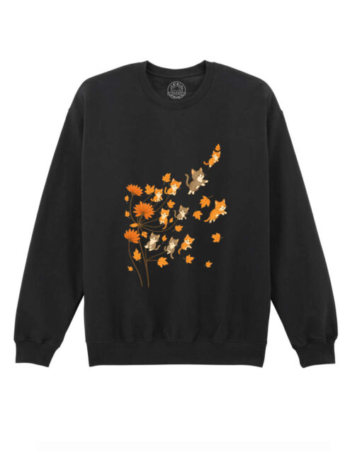 Bluza printata-Fall Kitty Dreams, Unisex