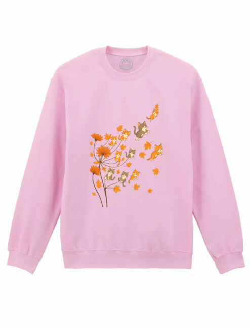 Bluza printata-Fall Kitty Dreams, Unisex