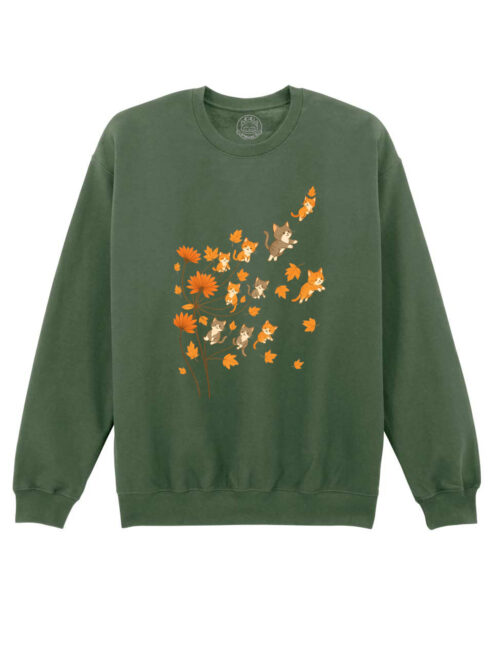 Bluza printata-Fall Kitty Dreams, Unisex