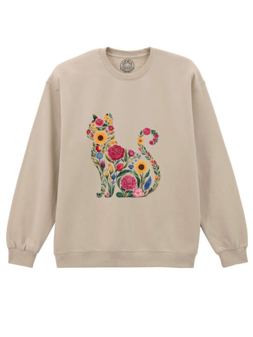 Bluza printata-Flora Cat, Unisex