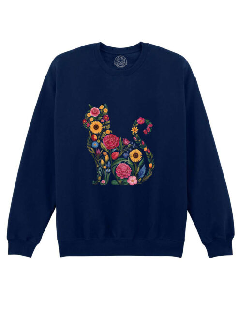 Bluza printata-Flora Cat, Unisex