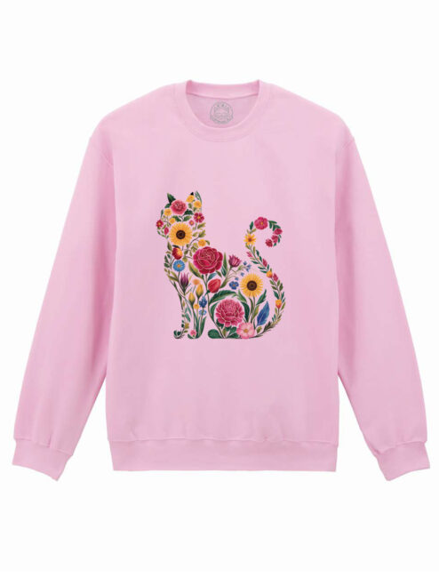 Bluza printata-Flora Cat, Unisex