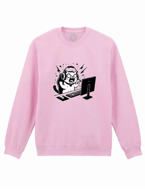 Bluza printata-Gamer Cat, Unisex