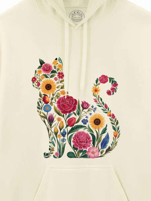 Hanorac printat-Flora Cat, Unisex