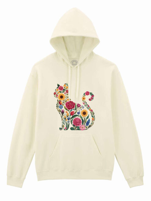Hanorac printat-Flora Cat, Unisex