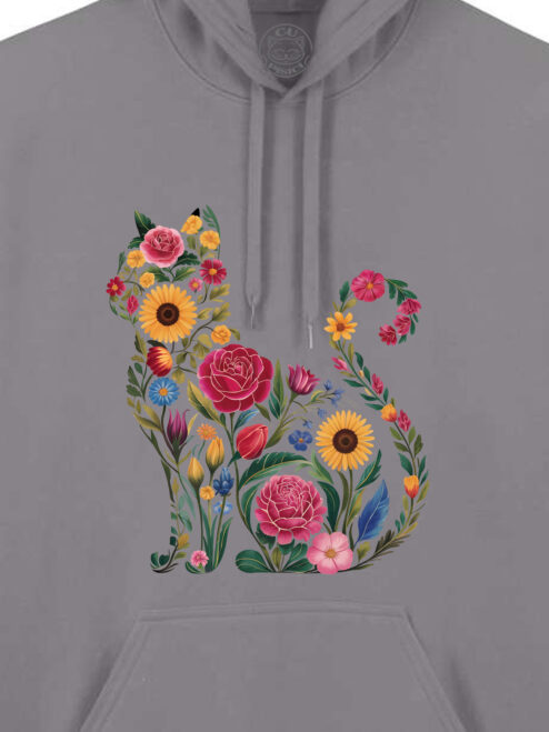 Hanorac printat-Flora Cat, Unisex