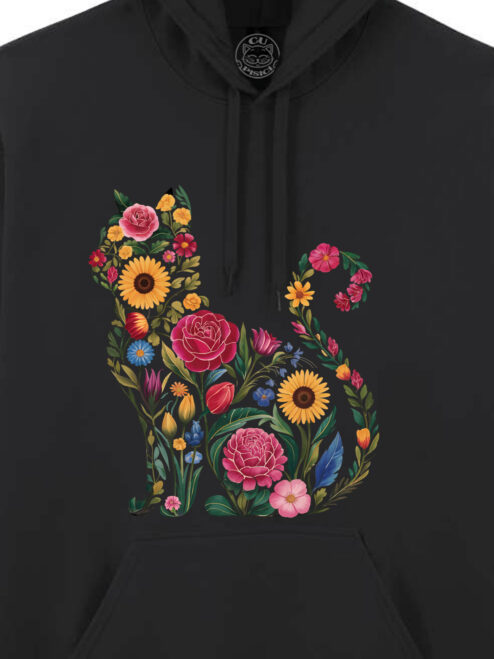 Hanorac printat-Flora Cat, Unisex