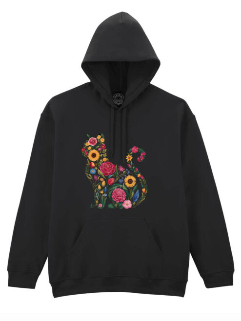 Hanorac printat-Flora Cat, Unisex