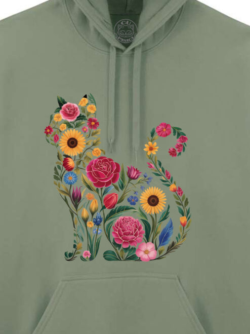 Hanorac printat-Flora Cat, Unisex