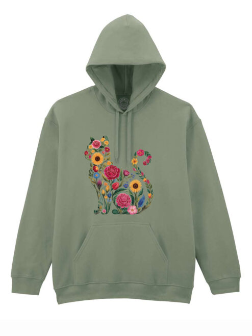 Hanorac printat-Flora Cat, Unisex