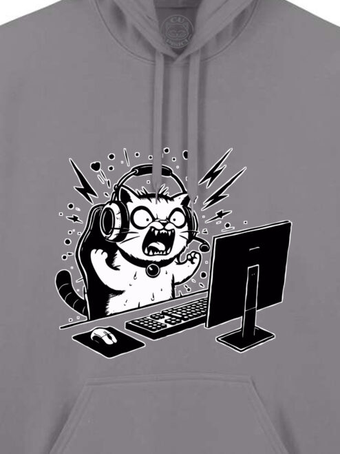 Hanorac printat-Gamer Cat, Unisex