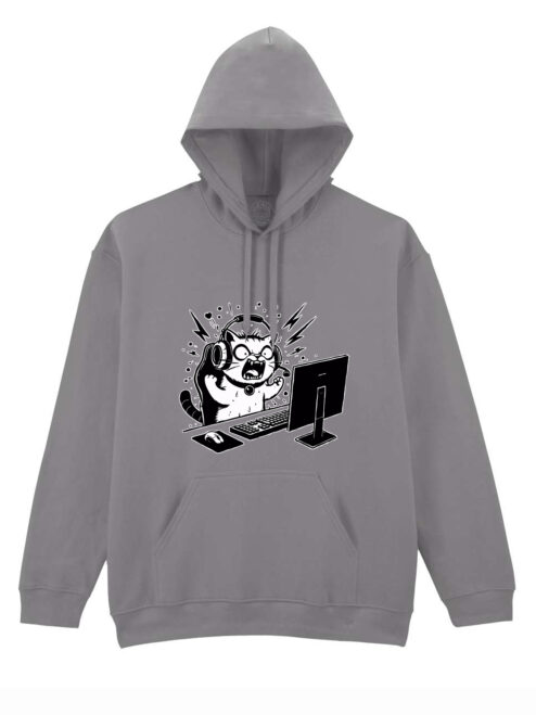 Hanorac printat-Gamer Cat, Unisex