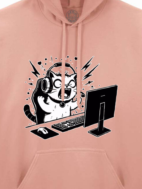 Hanorac printat-Gamer Cat, Unisex