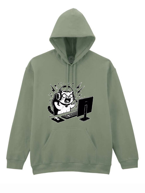 Hanorac printat-Gamer Cat, Unisex