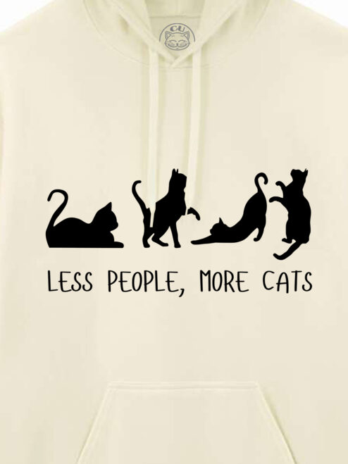 Hanorac printat-Less People, More Cats, Unisex