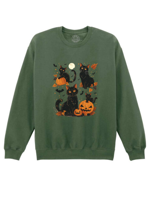 Bluza printata-Mystic Cats, Unisex