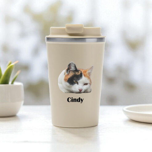 Cana termos cafea-Personalizata cu Poza Pisicii