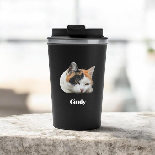 Cana termos cafea-Personalizata cu Poza Pisicii