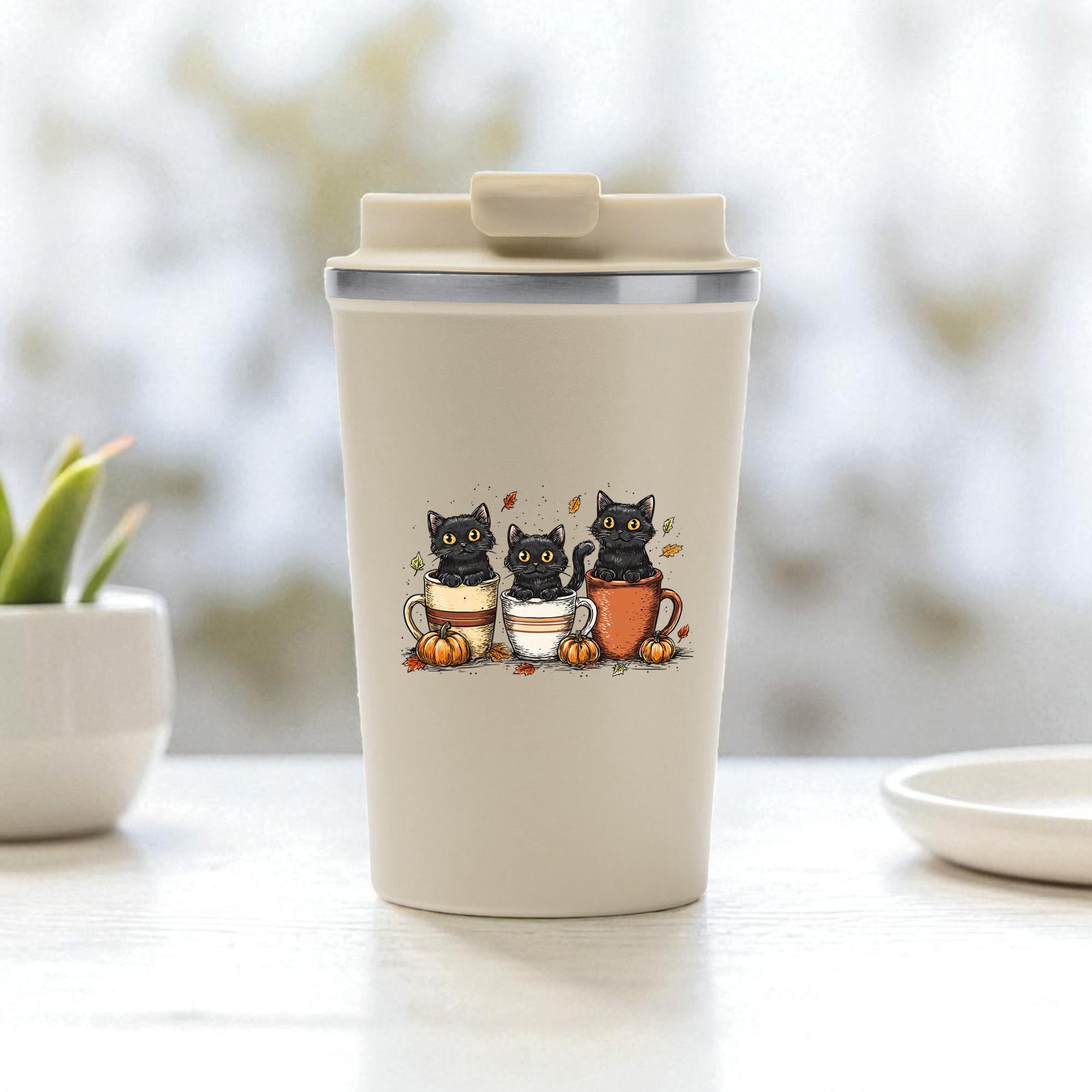 Cana termos cafea-Cozy Cats