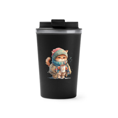 Cana termos cafea-Winter Cat