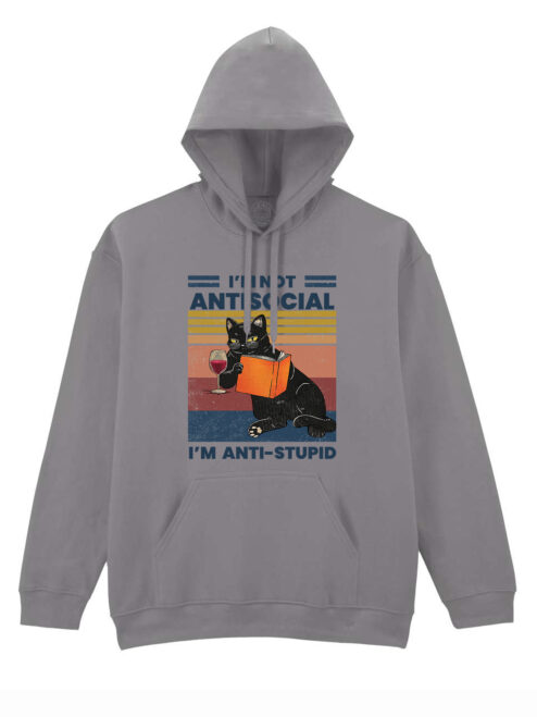 Hanorac printat-Anti-stupid, Unisex