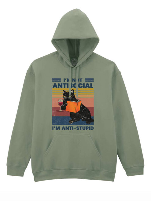 Hanorac printat-Anti-stupid, Unisex