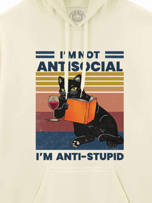 Hanorac printat-Anti-stupid, Unisex