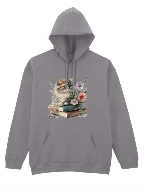Hanorac printat-Cats and books, Unisex
