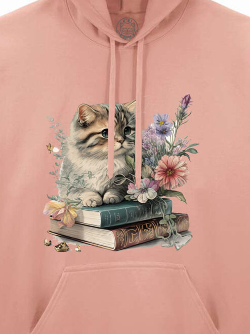 Hanorac printat-Cats and books, Unisex