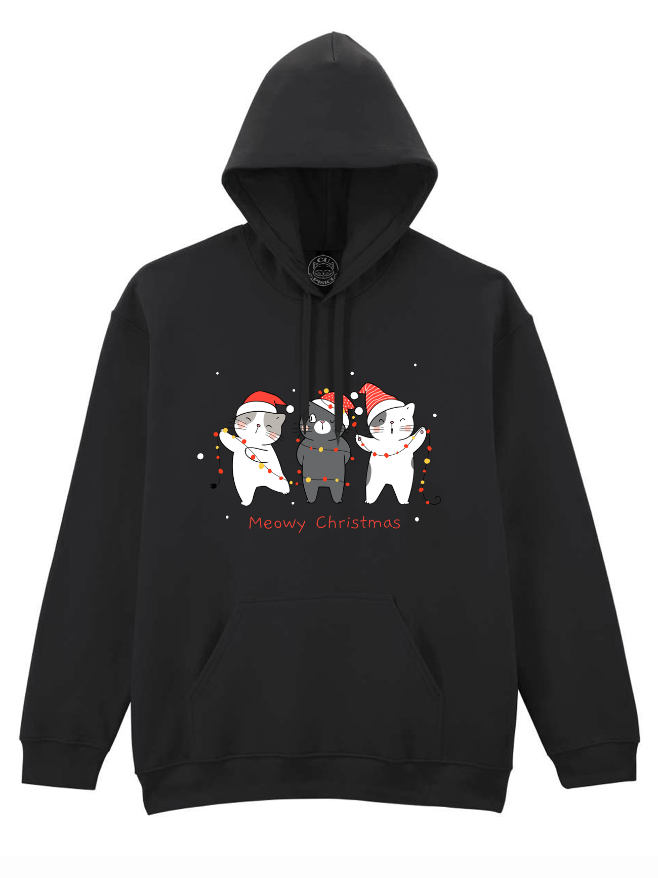 Hanorac printat-Christmas Cats, Unisex