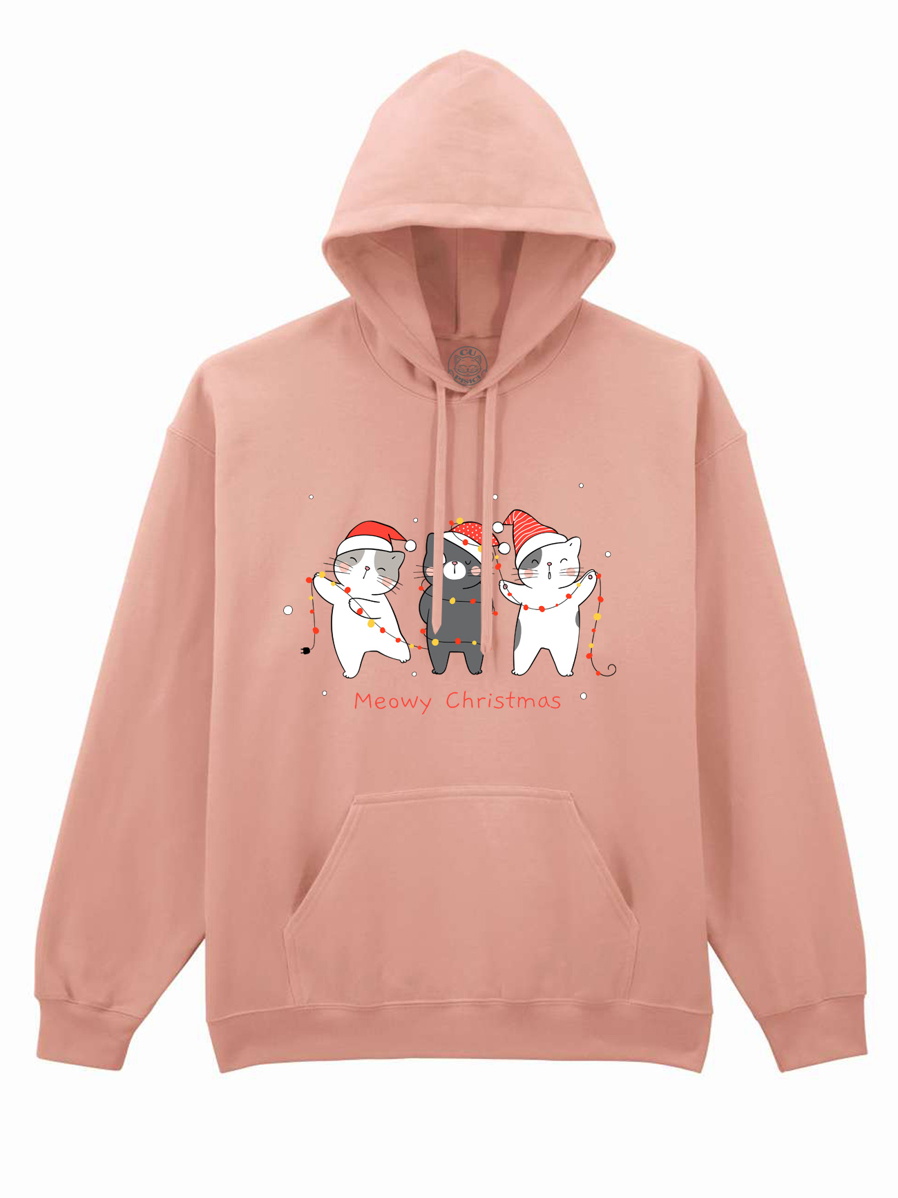 Hanorac printat-Christmas Cats, Unisex