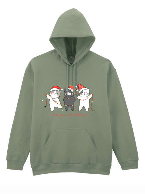 Hanorac printat-Christmas Cats, Unisex