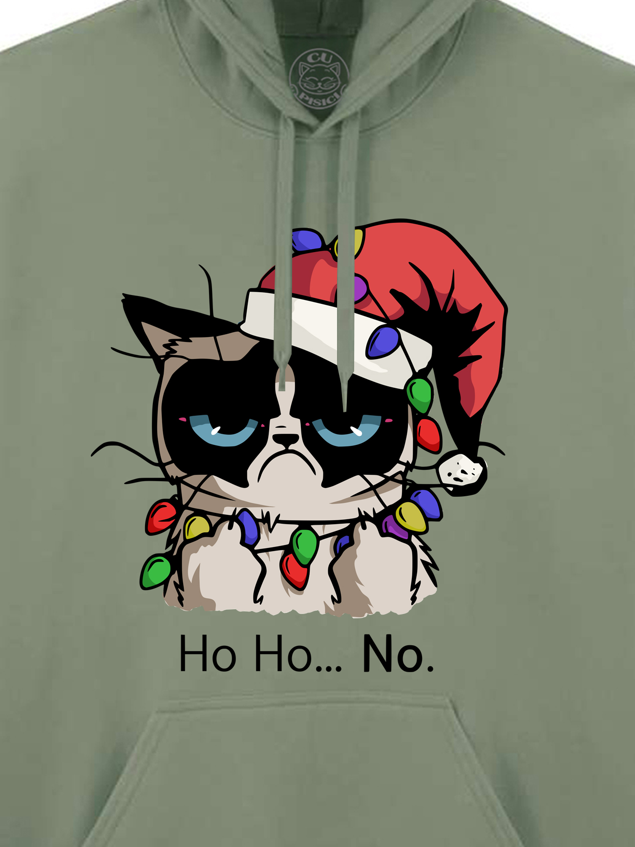 Hanorac printat-Christmas Grumpy Cat, Unisex