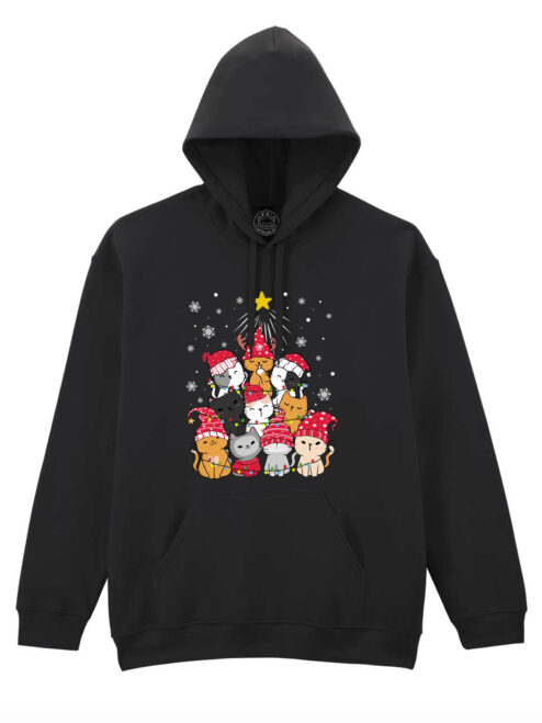 Hanorac printat-Meow Christmas Tree, Unisex