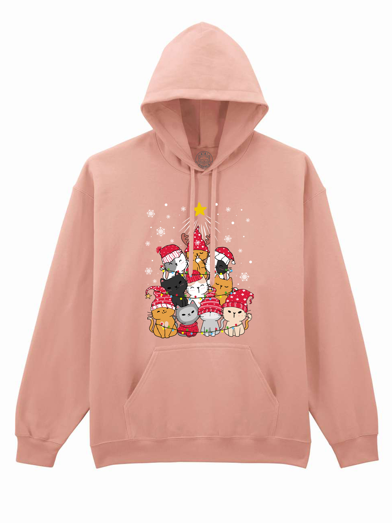 Hanorac printat-Meow Christmas Tree, Unisex