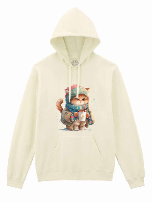 Hanorac printat-Winter Cat, Unisex