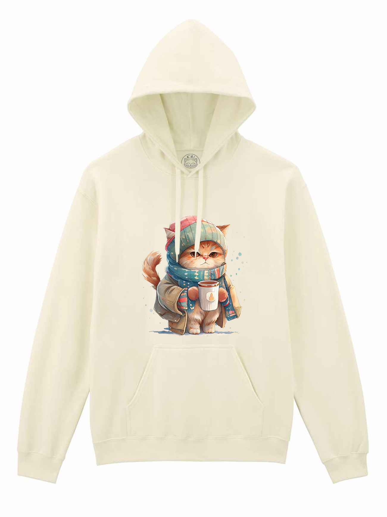 Hanorac printat-Winter Cat, Unisex
