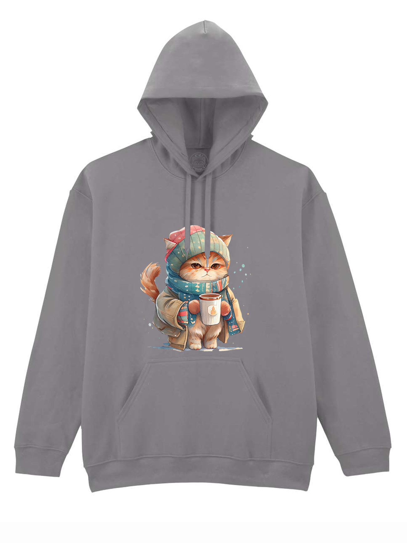 Hanorac printat-Winter Cat, Unisex