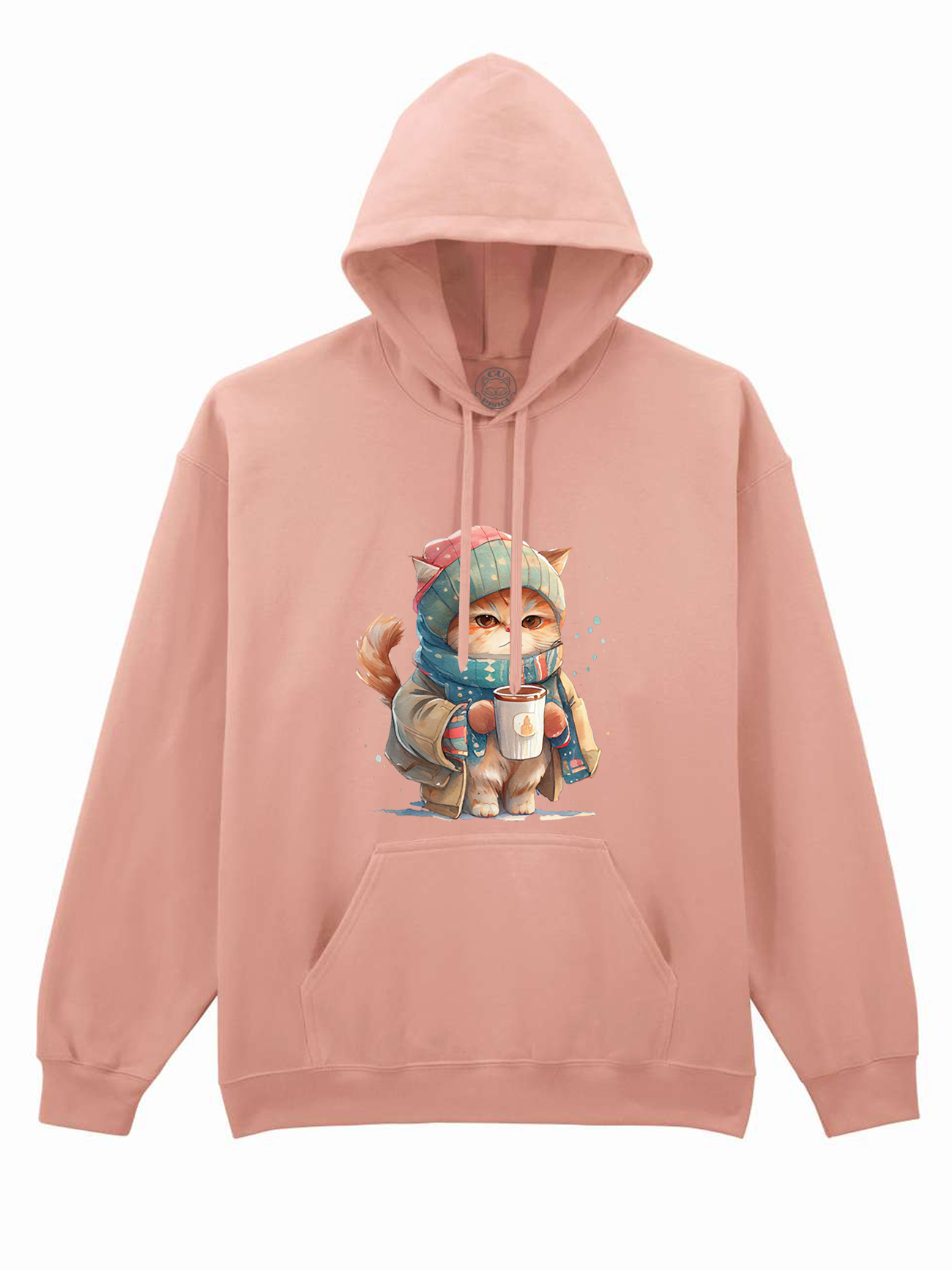 Hanorac printat-Winter Cat, Unisex