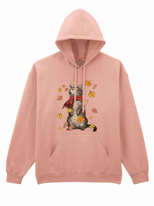 Hanorac printat-Autumn Cat, Unisex