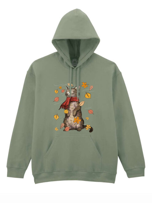 Hanorac printat-Autumn Cat, Unisex