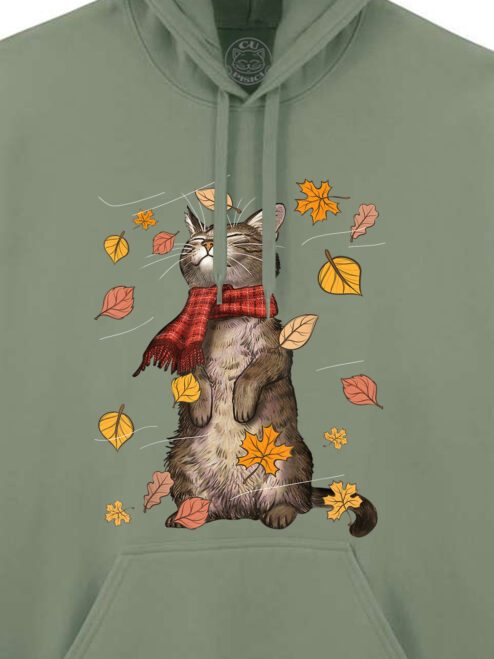 Hanorac printat-Autumn Cat, Unisex