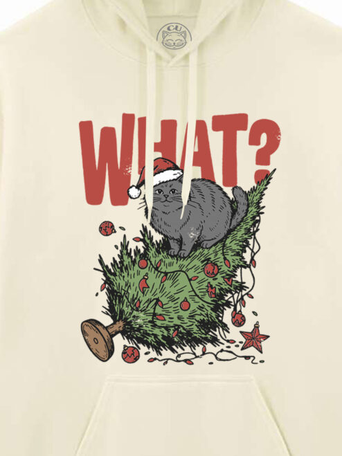 Hanorac printat-Naughty Xmas Cat, Unisex