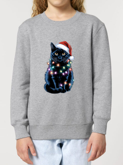 Bluza Premium-Xmas Black Cat, Copii