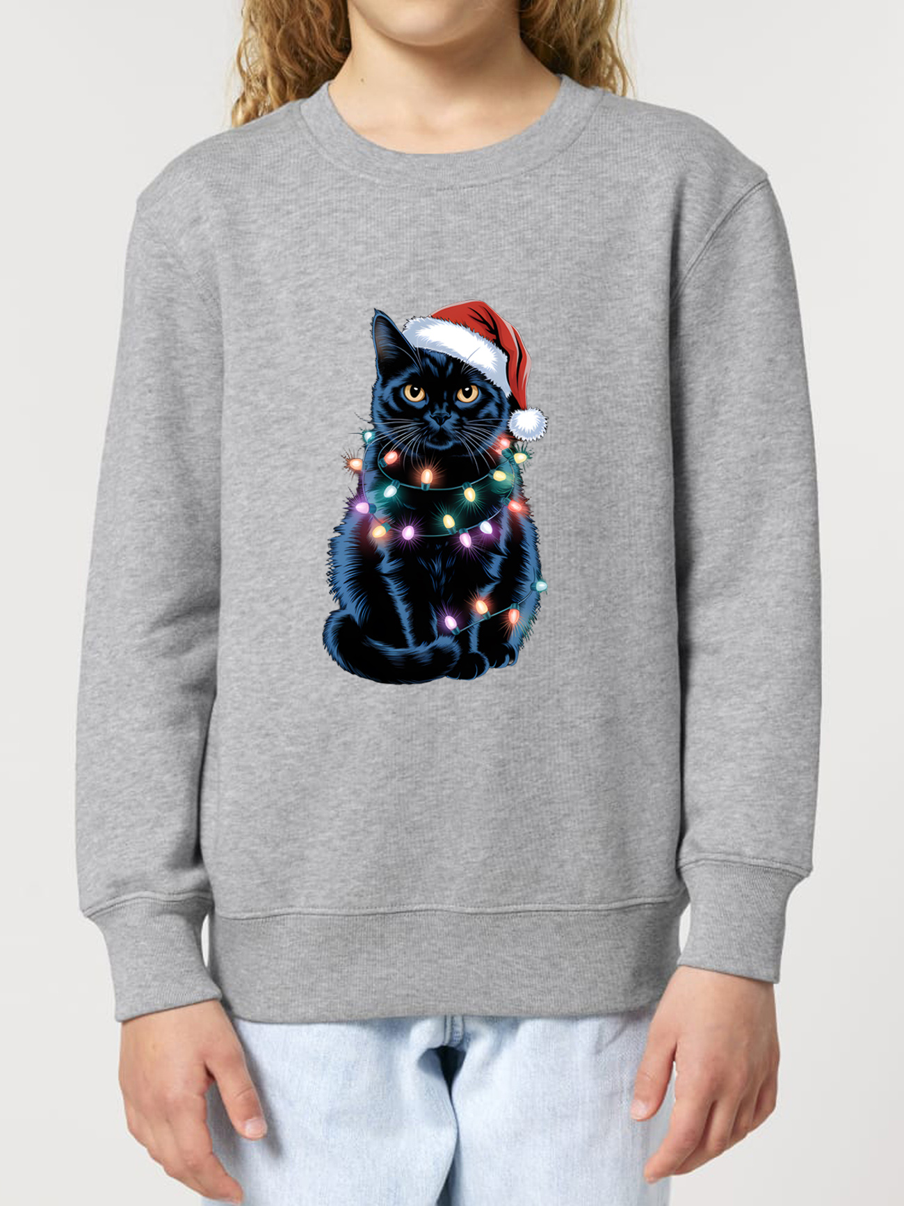 Bluza Premium-Xmas Black Cat, Copii