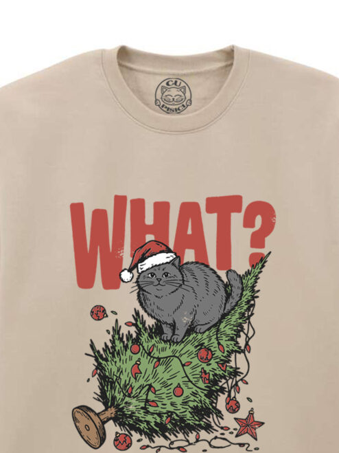 Bluza printata-Naughty Xmas Cat, Unisex